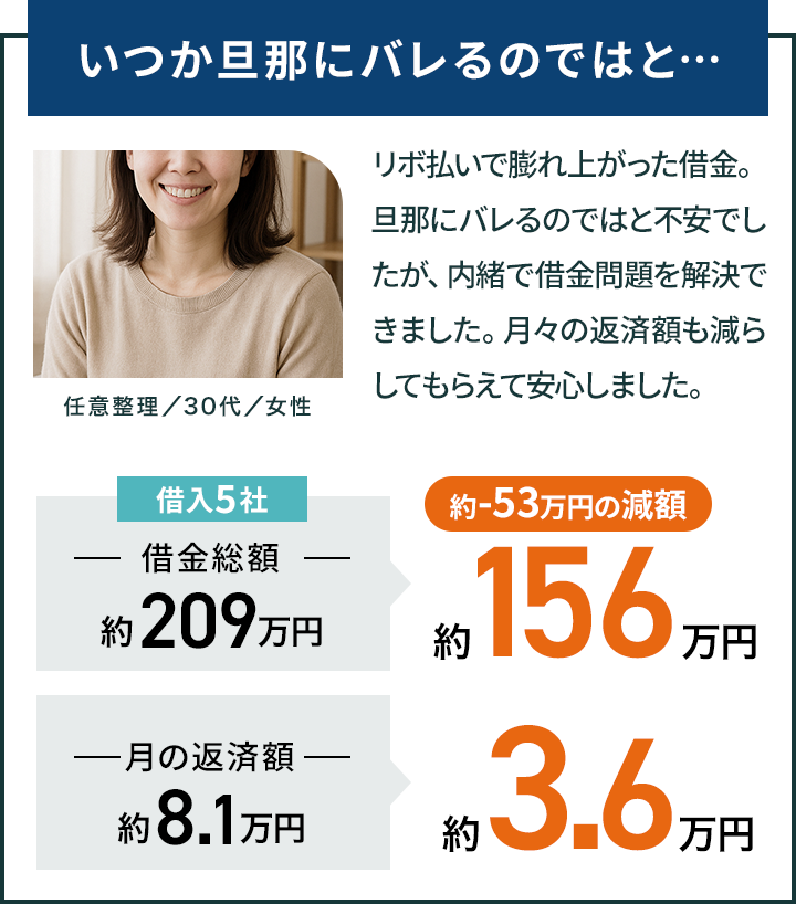 いつか旦那にバレるのではと…